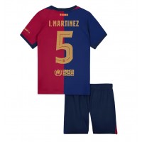 Camiseta Barcelona Inigo Martinez #5 Primera Equipación para niños 2024-25 manga corta (+ pantalones cortos)